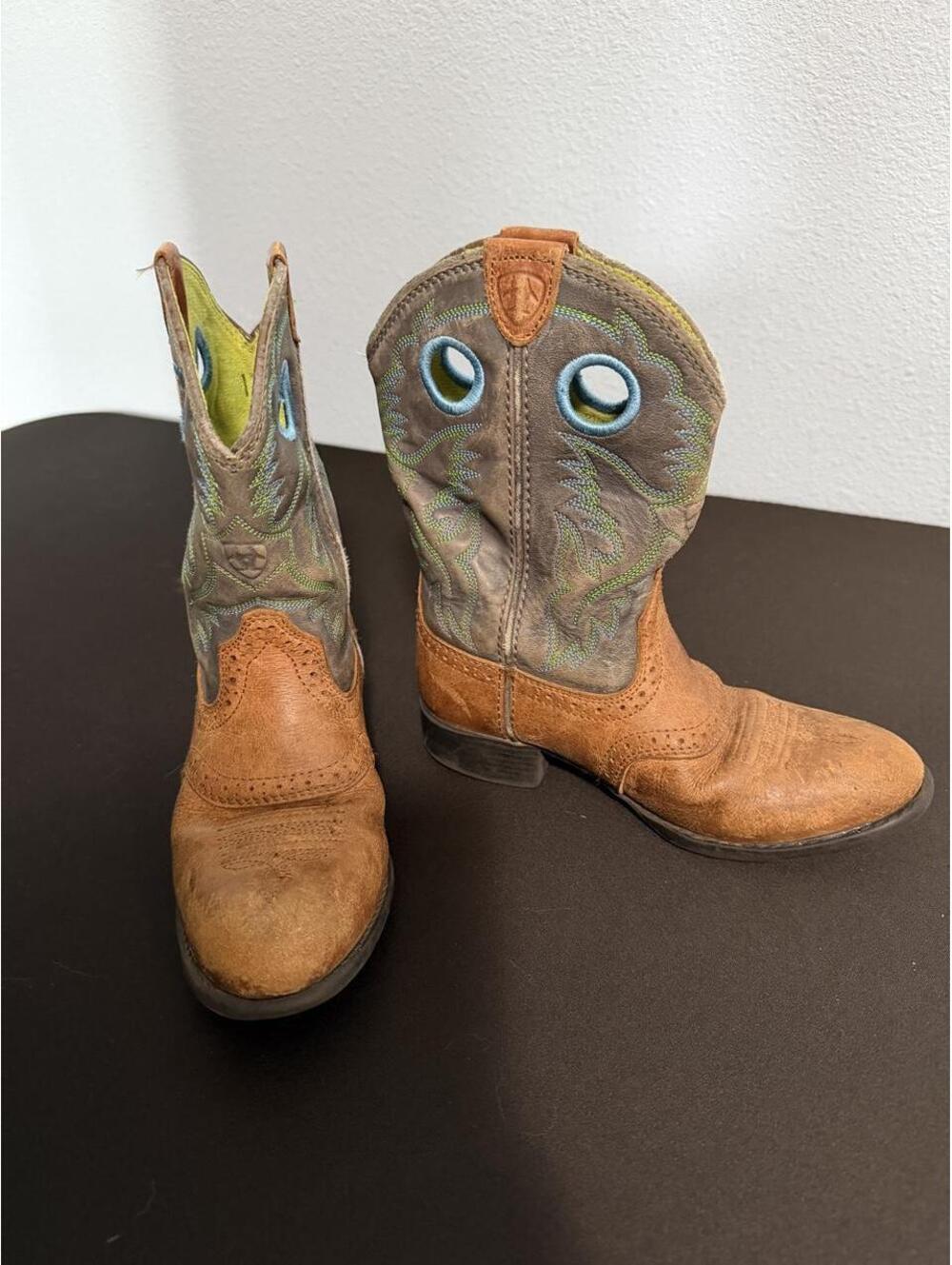 Ariat Kids Western Cowboy Boots Youth Size 12.5 Brown Leather